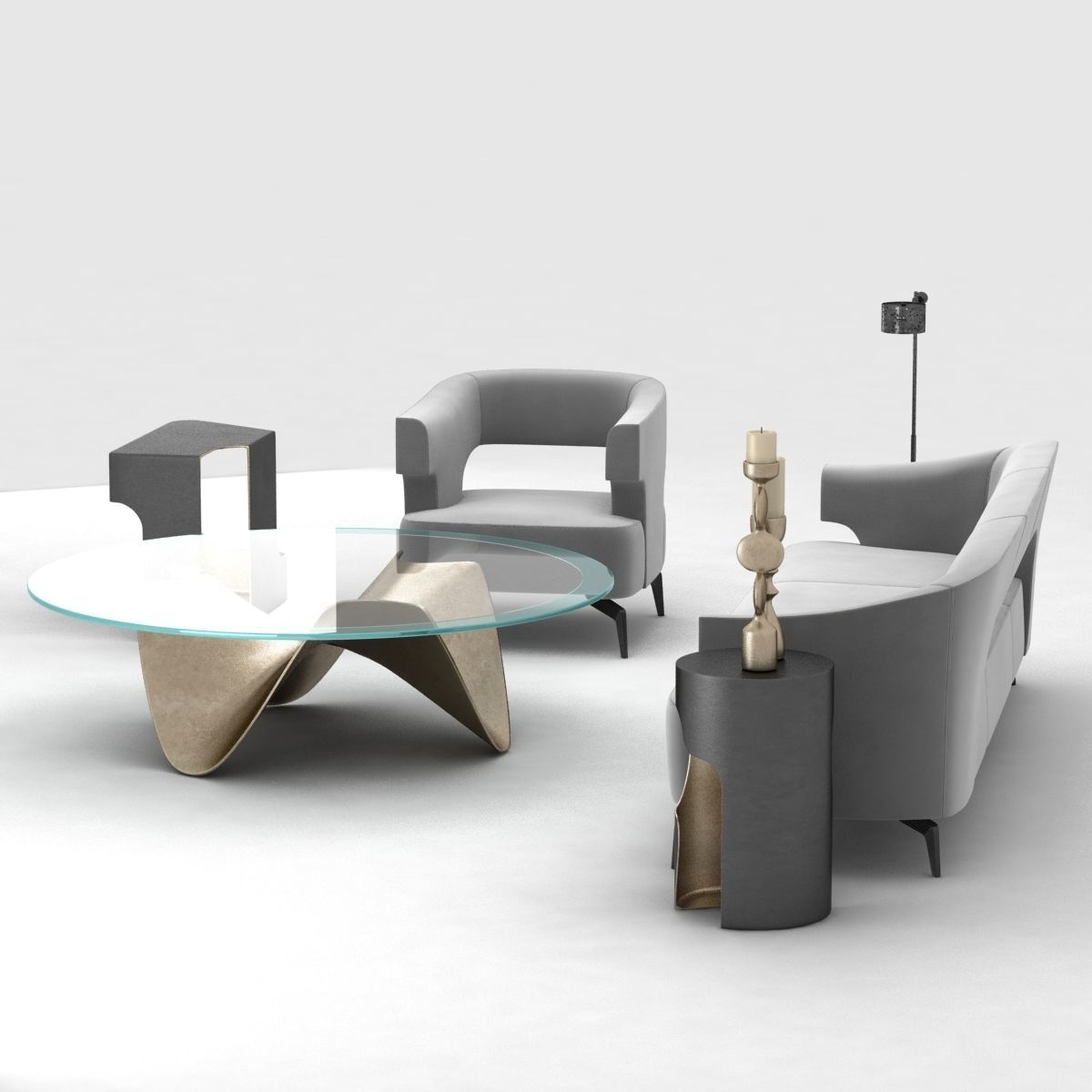 Holly Hunt furniture set 3D model_2