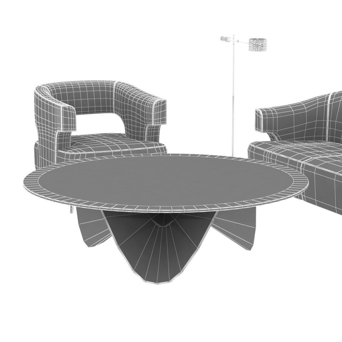 Holly Hunt furniture set 3D model_17