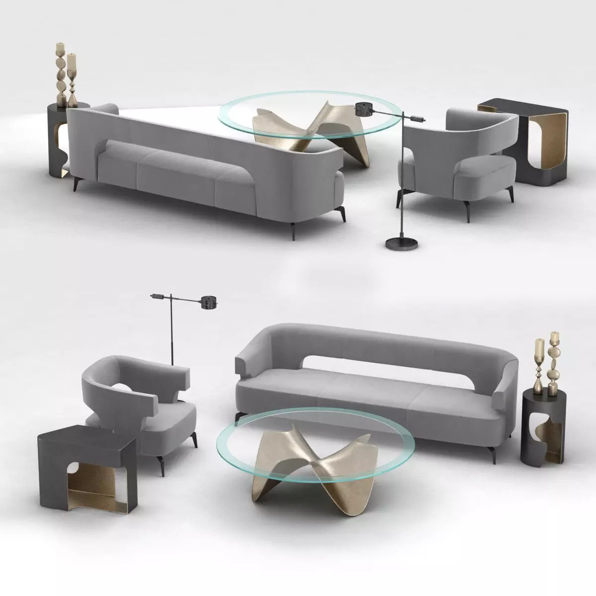 Holly Hunt furniture set 3D model_0