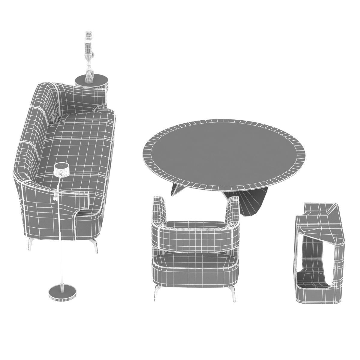 Holly Hunt furniture set 3D model_13
