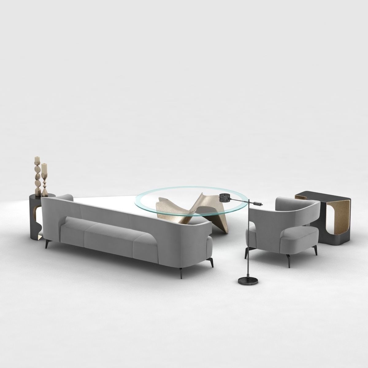 Holly Hunt furniture set 3D model_3