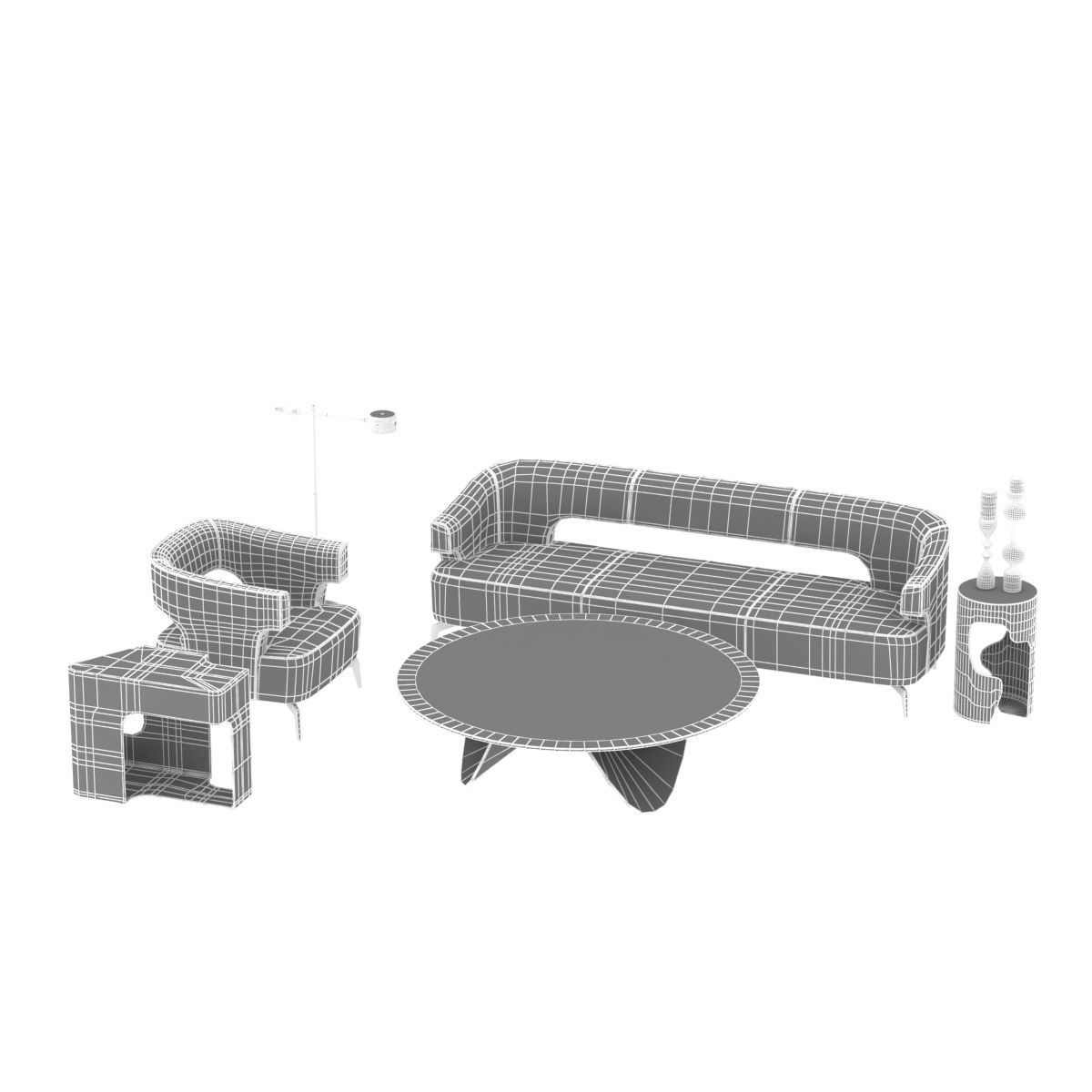 Holly Hunt furniture set 3D model_14