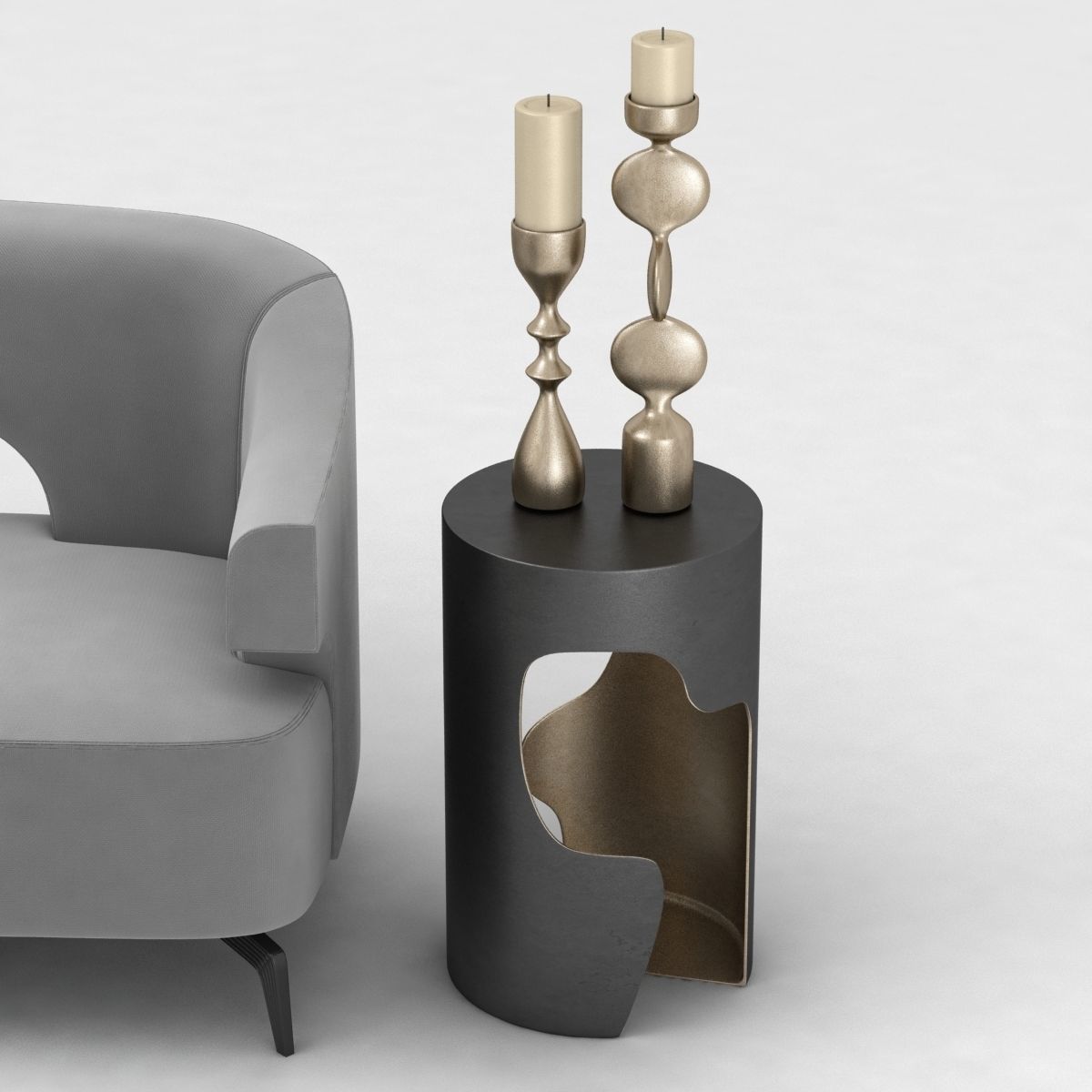 Holly Hunt furniture set 3D model_7