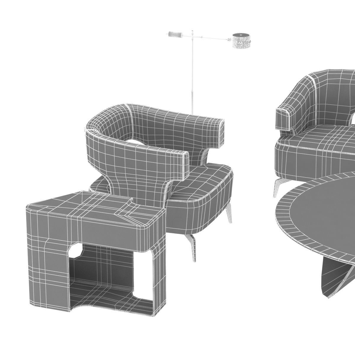 Holly Hunt furniture set 3D model_15