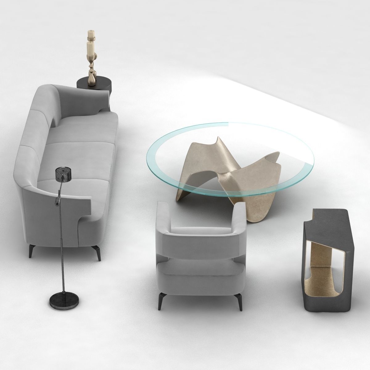 Holly Hunt furniture set 3D model_1