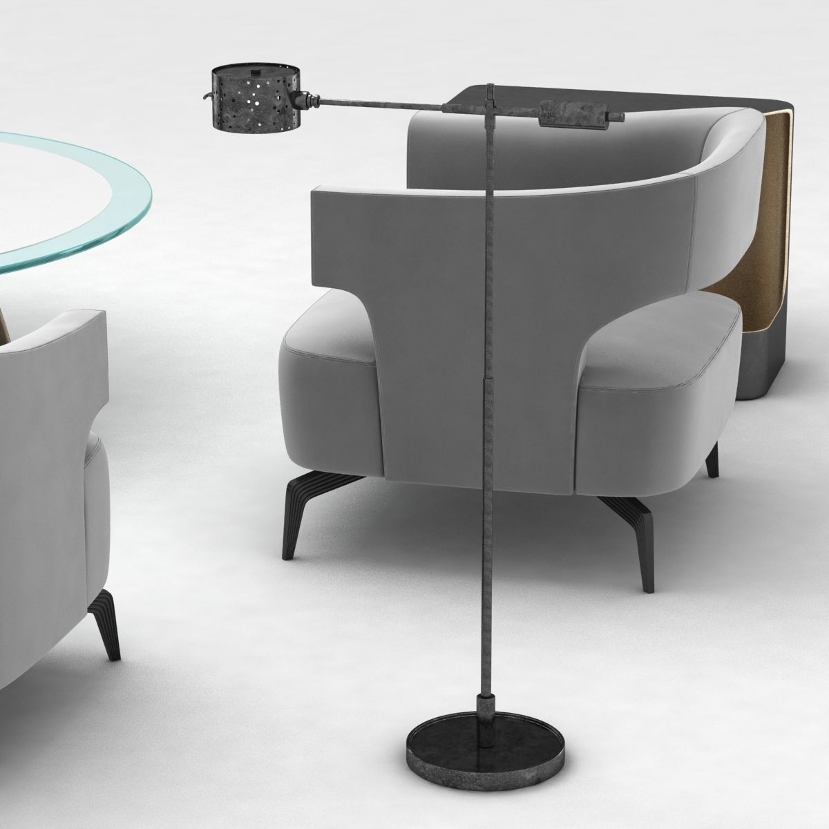 Holly Hunt furniture set 3D model_6