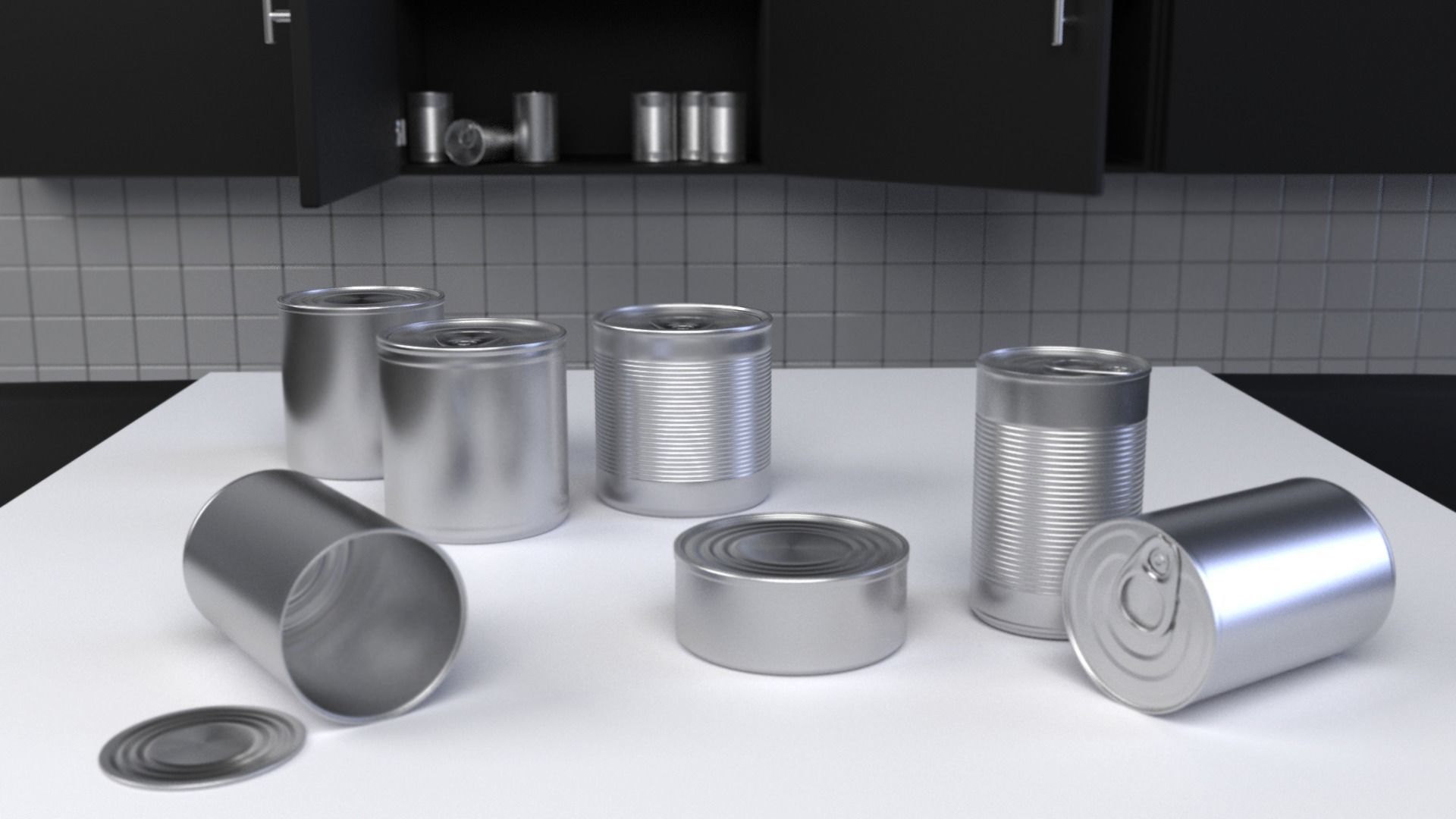 Food Can Pack ArchVis 3D model_1