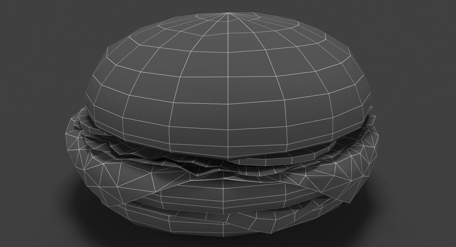 Low Poly Hamburger Low-poly 3D model_25