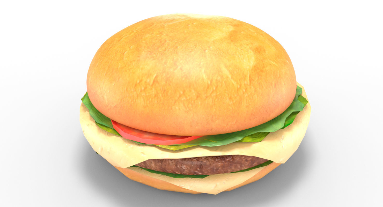 Low Poly Hamburger Low-poly 3D model_12