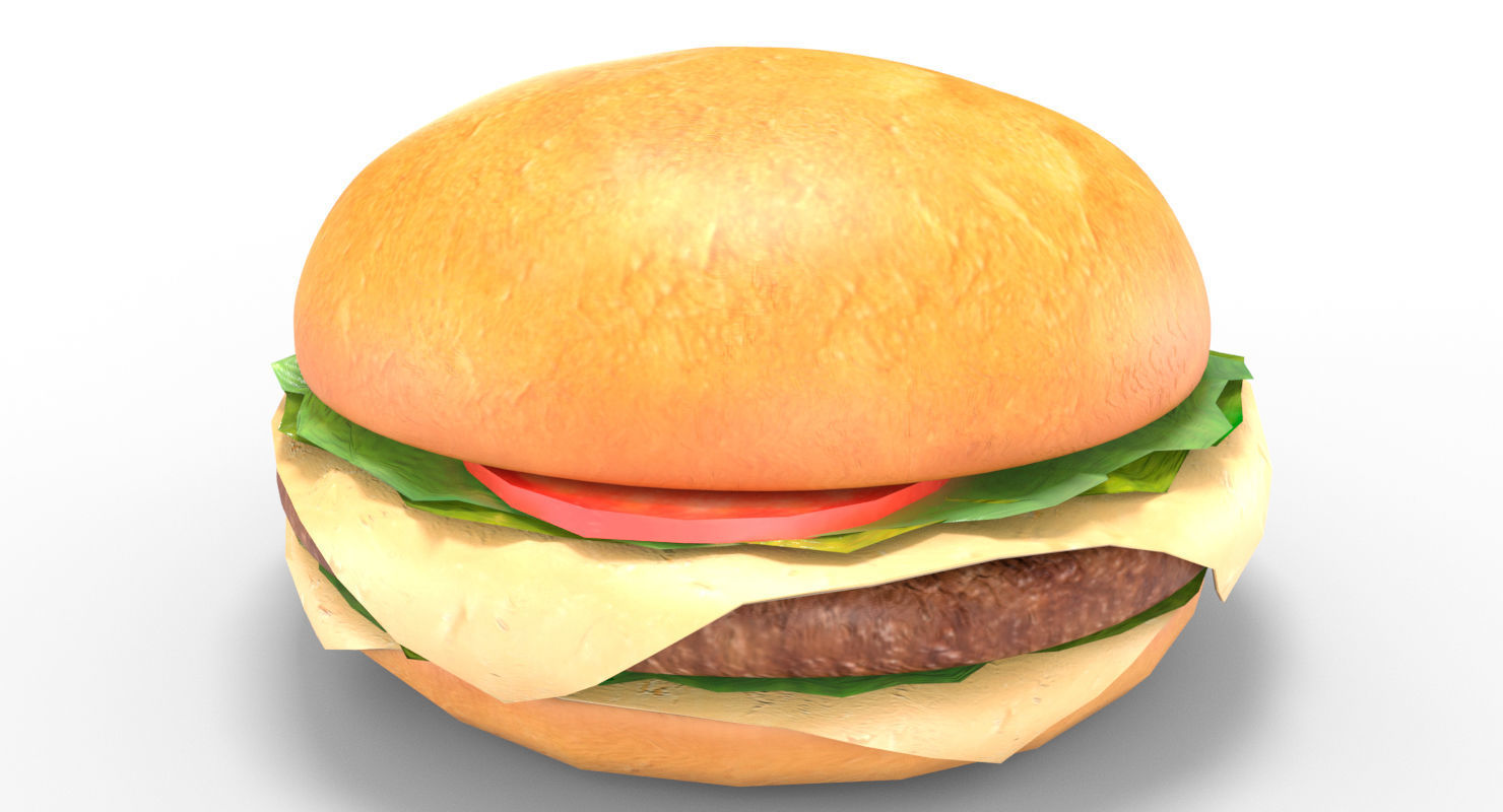 Low Poly Hamburger Low-poly 3D model_11