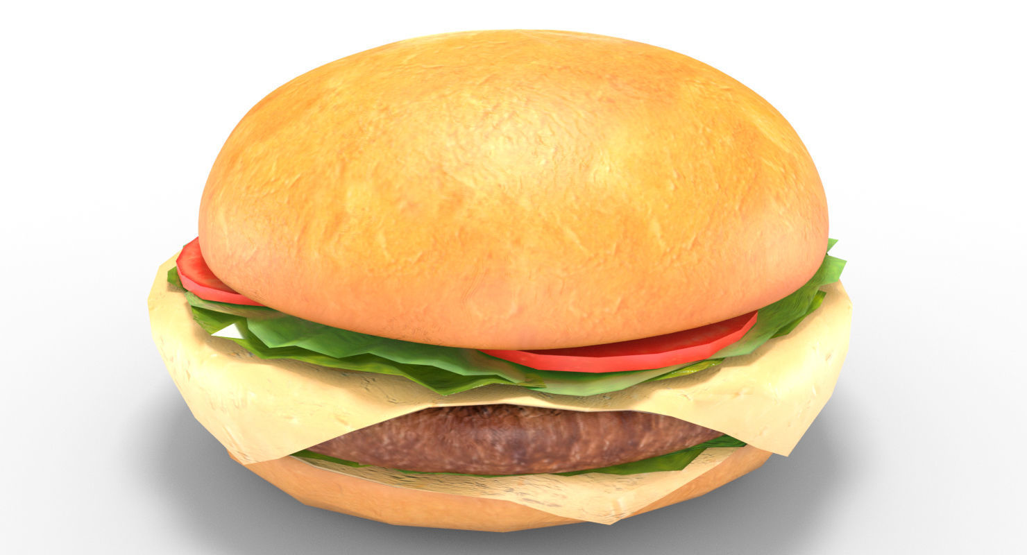 Low Poly Hamburger Low-poly 3D model_6