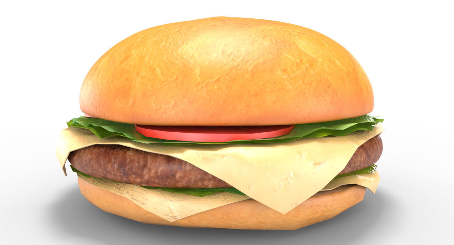 Low Poly Hamburger Low-poly 3D model_5