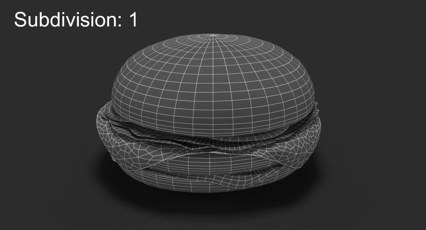 Low Poly Hamburger Low-poly 3D model_22