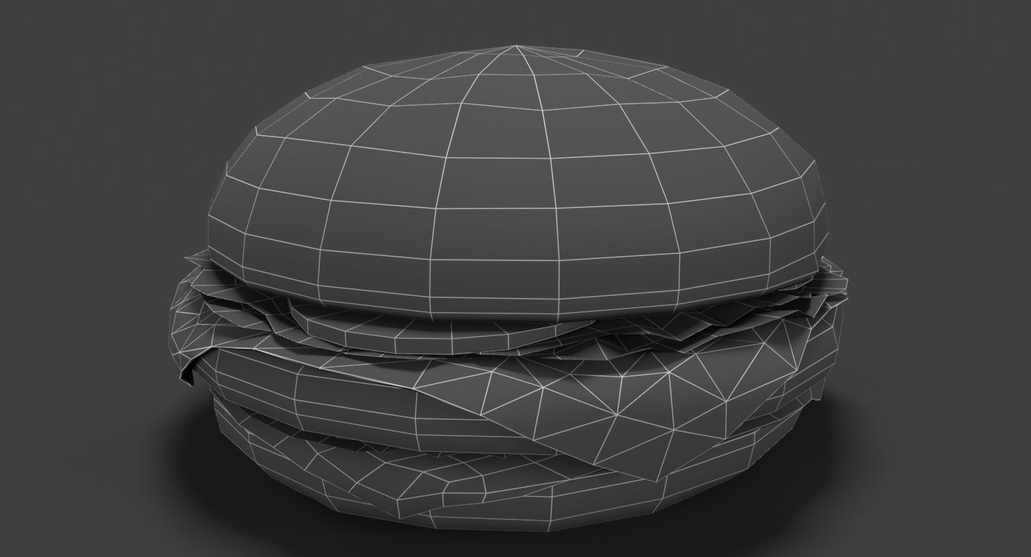 Low Poly Hamburger Low-poly 3D model_28