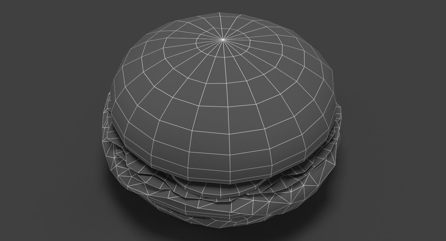 Low Poly Hamburger Low-poly 3D model_27