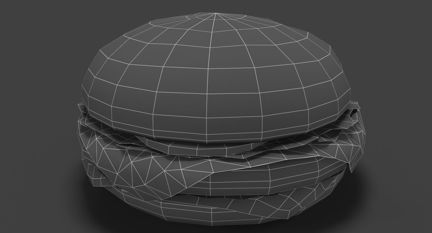 Low Poly Hamburger Low-poly 3D model_29