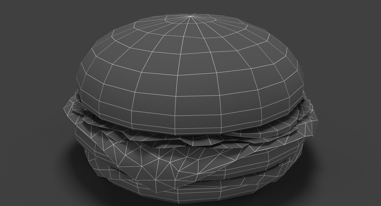 Low Poly Hamburger Low-poly 3D model_30