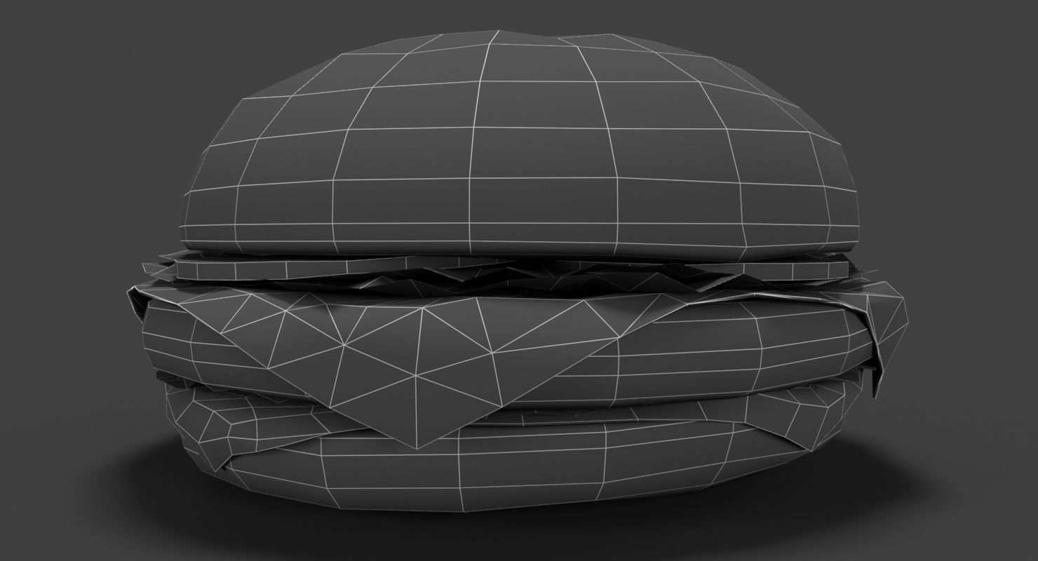 Low Poly Hamburger Low-poly 3D model_31