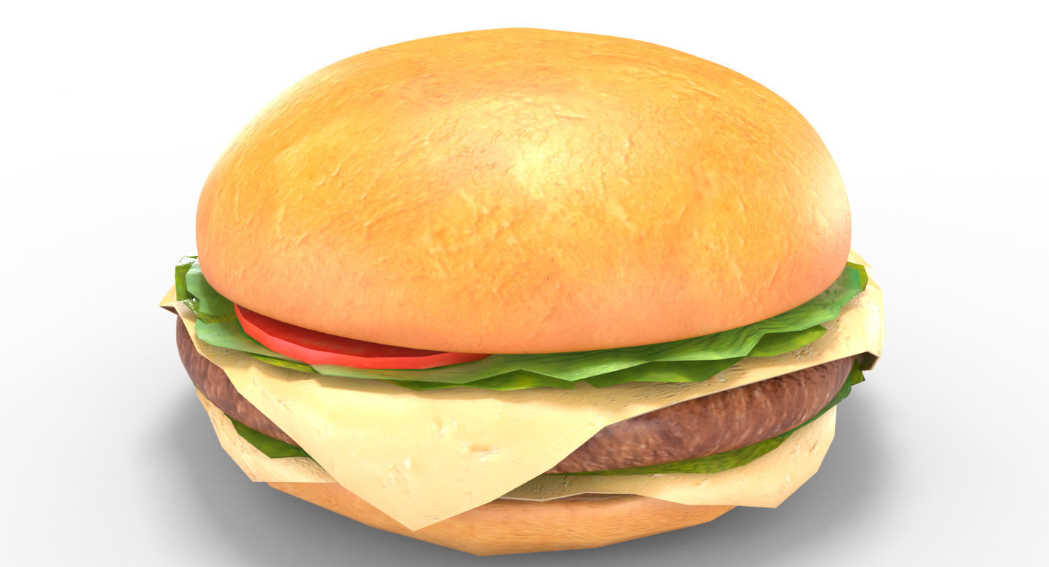 Low Poly Hamburger Low-poly 3D model_7
