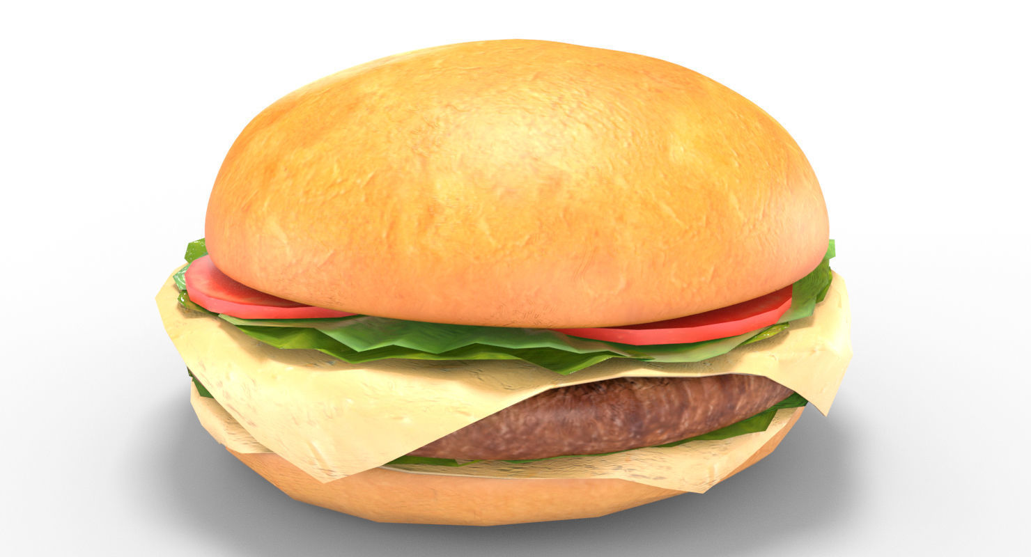 Low Poly Hamburger Low-poly 3D model_17