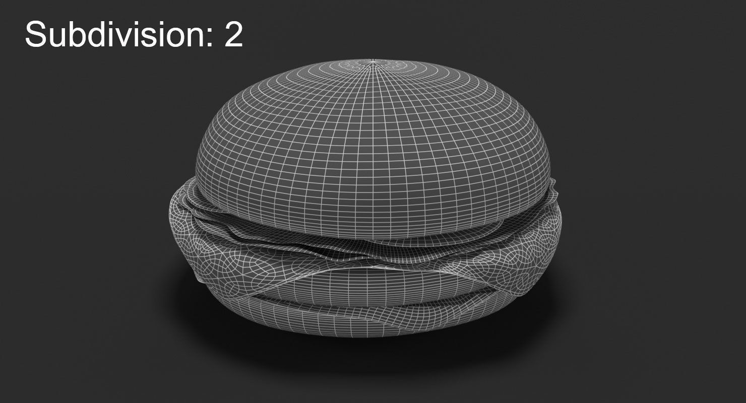 Low Poly Hamburger Low-poly 3D model_23