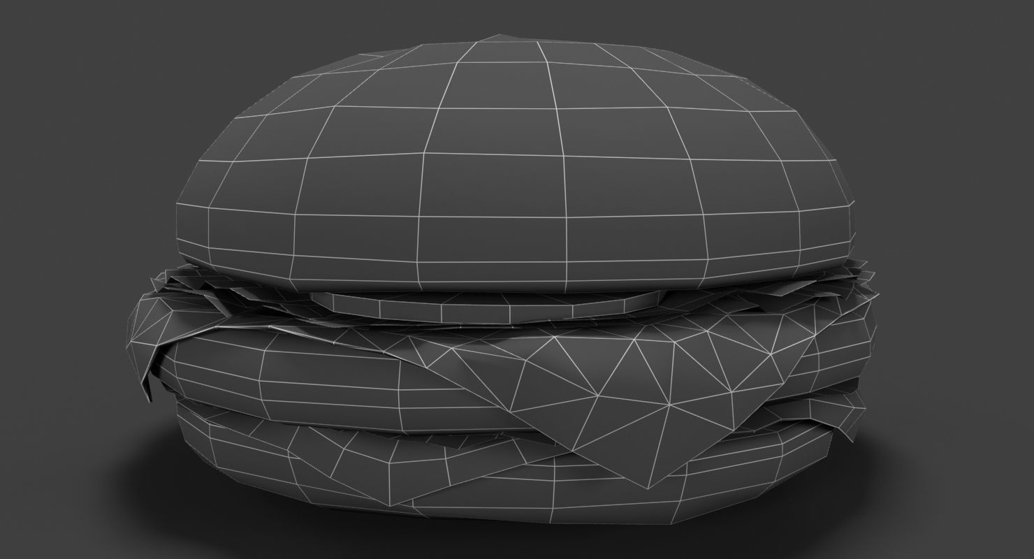 Low Poly Hamburger Low-poly 3D model_24