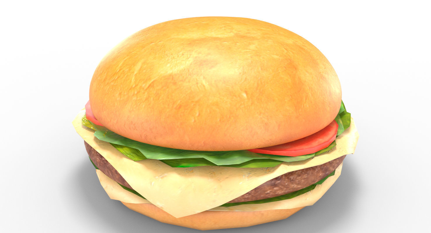 Low Poly Hamburger Low-poly 3D model_16