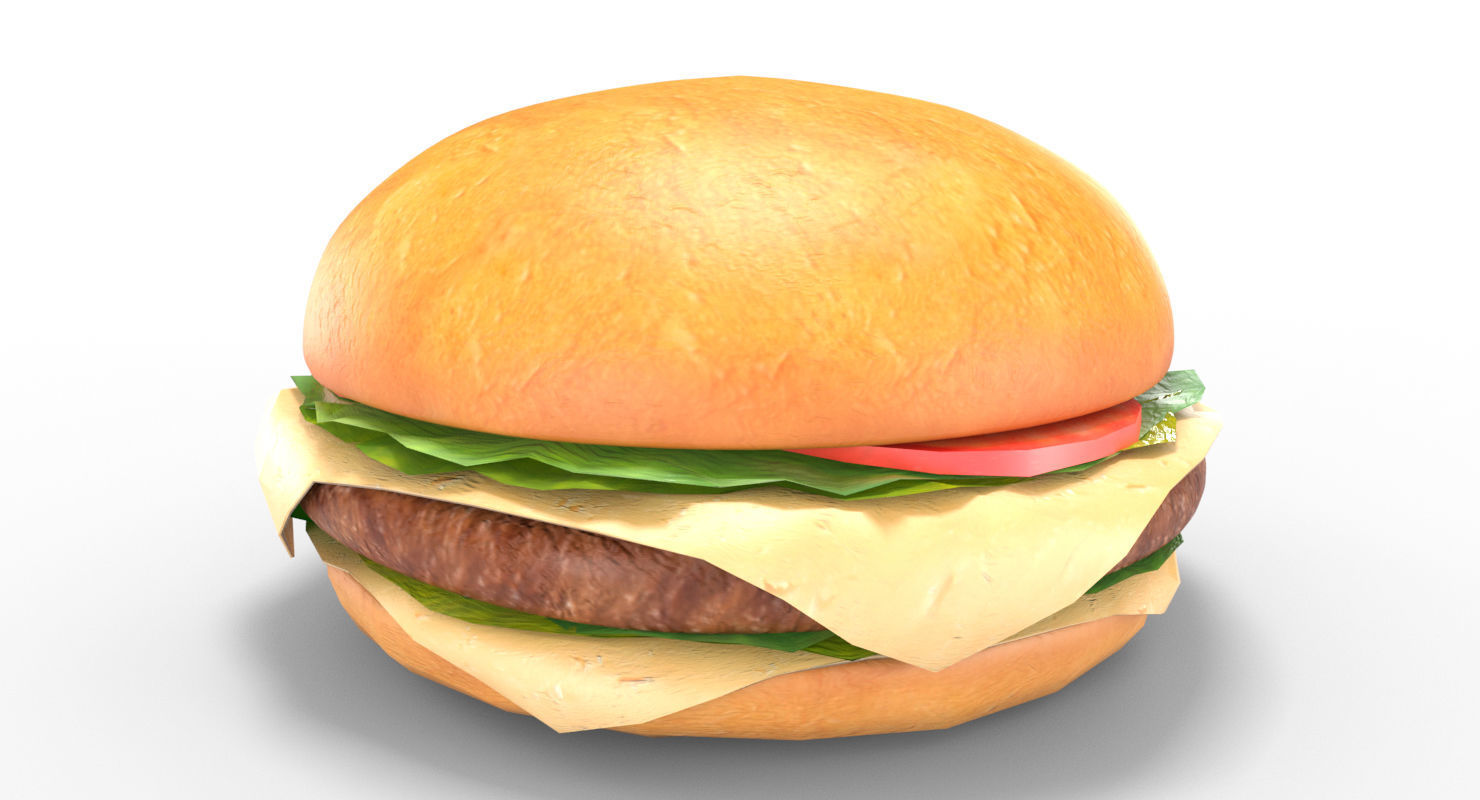 Low Poly Hamburger Low-poly 3D model_10