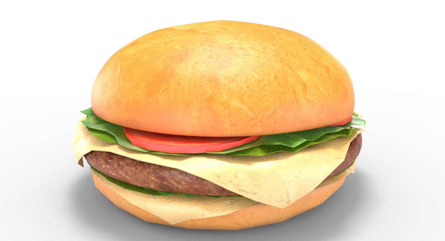 Low Poly Hamburger Low-poly 3D model_14