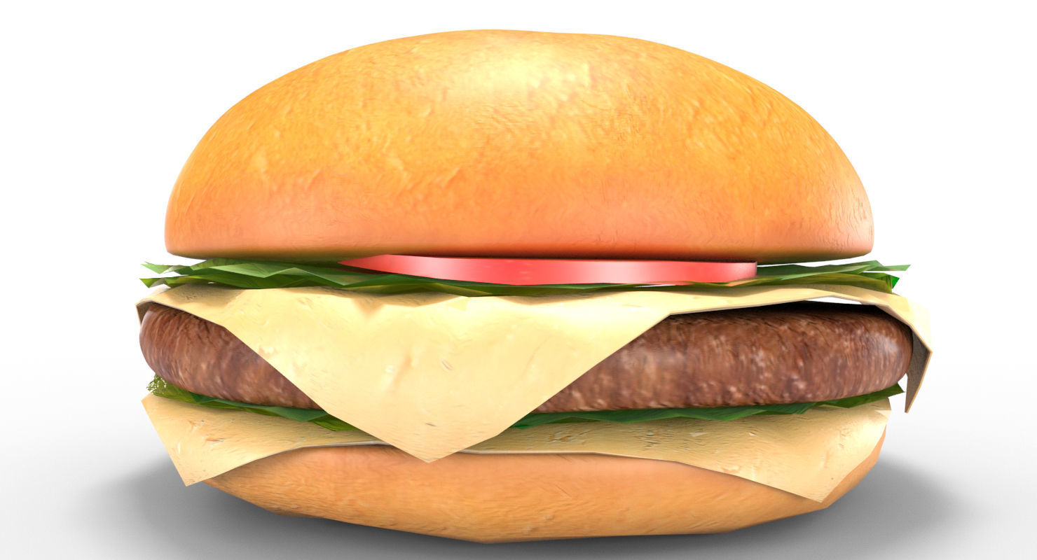 Low Poly Hamburger Low-poly 3D model_8