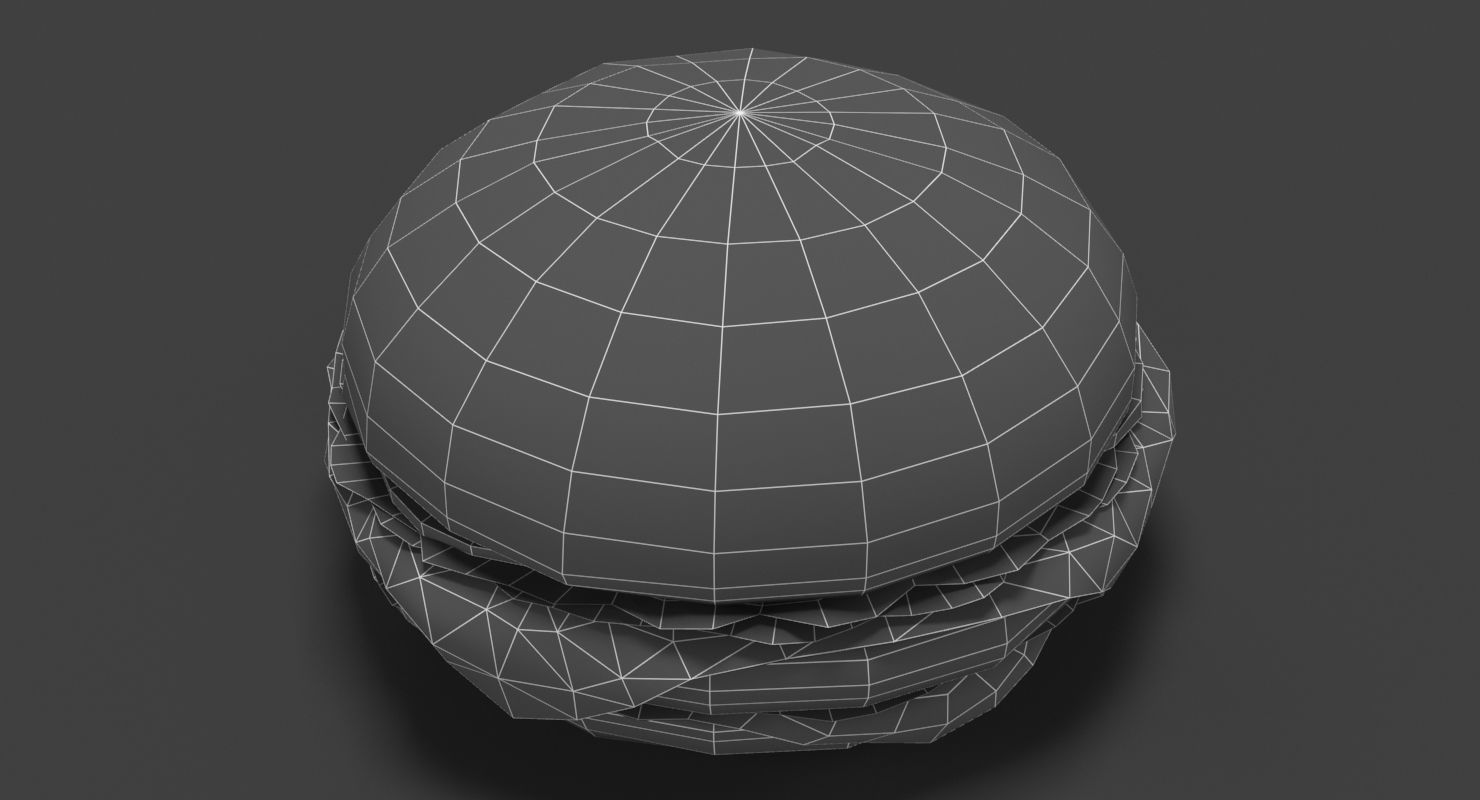 Low Poly Hamburger Low-poly 3D model_26