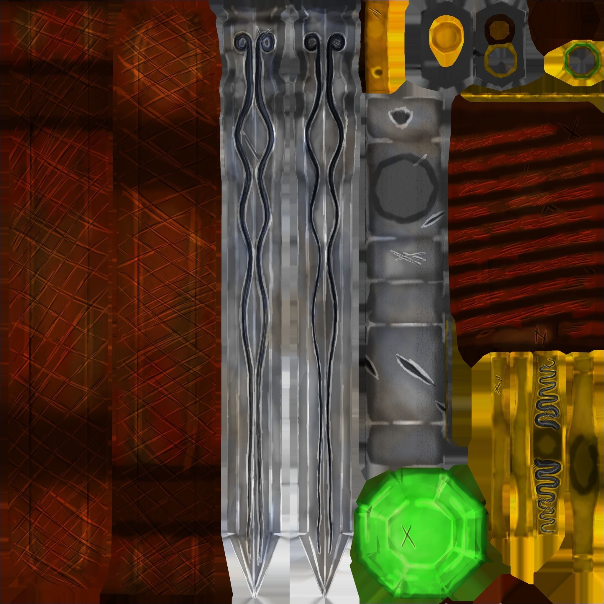 Stylized Long Sword Handpainted Low-poly 3D model_11