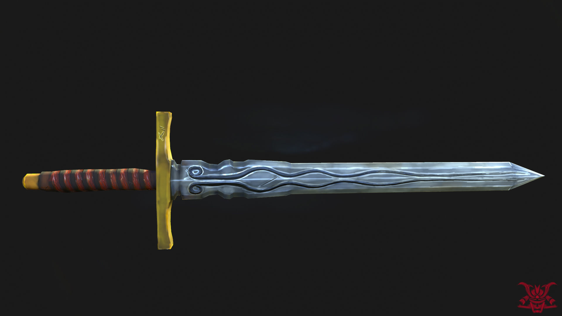 Stylized Long Sword Handpainted Low-poly 3D model_10
