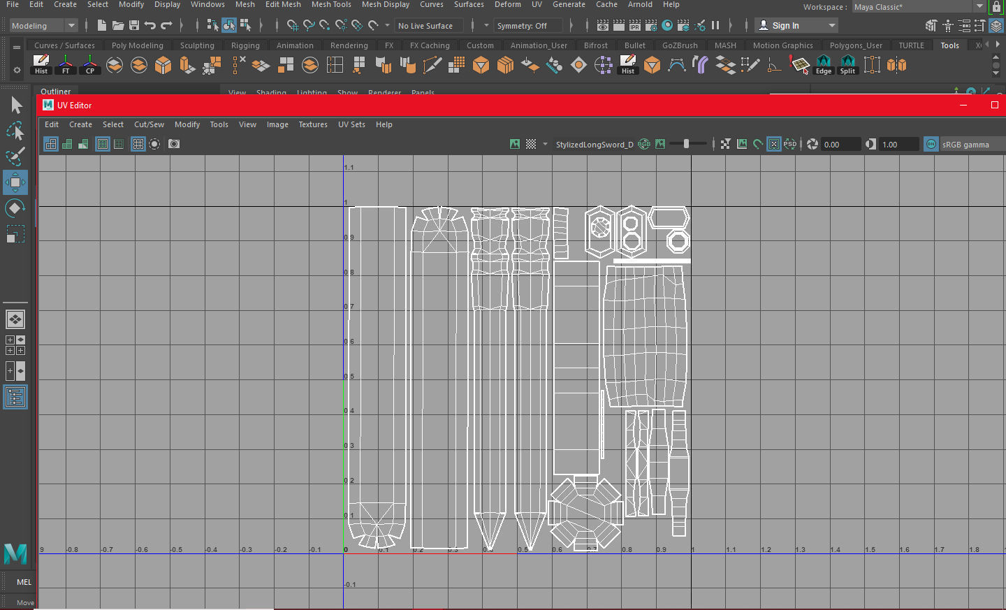 Stylized Long Sword Handpainted Low-poly 3D model_2