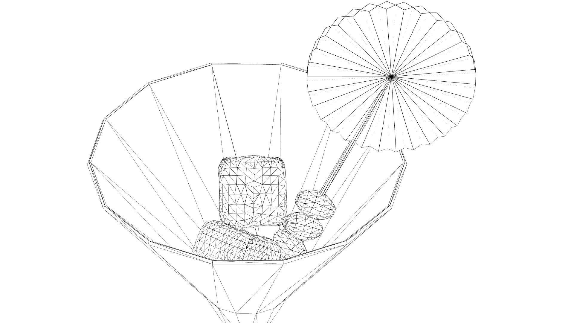 Martini glass Low-poly 3D model_3