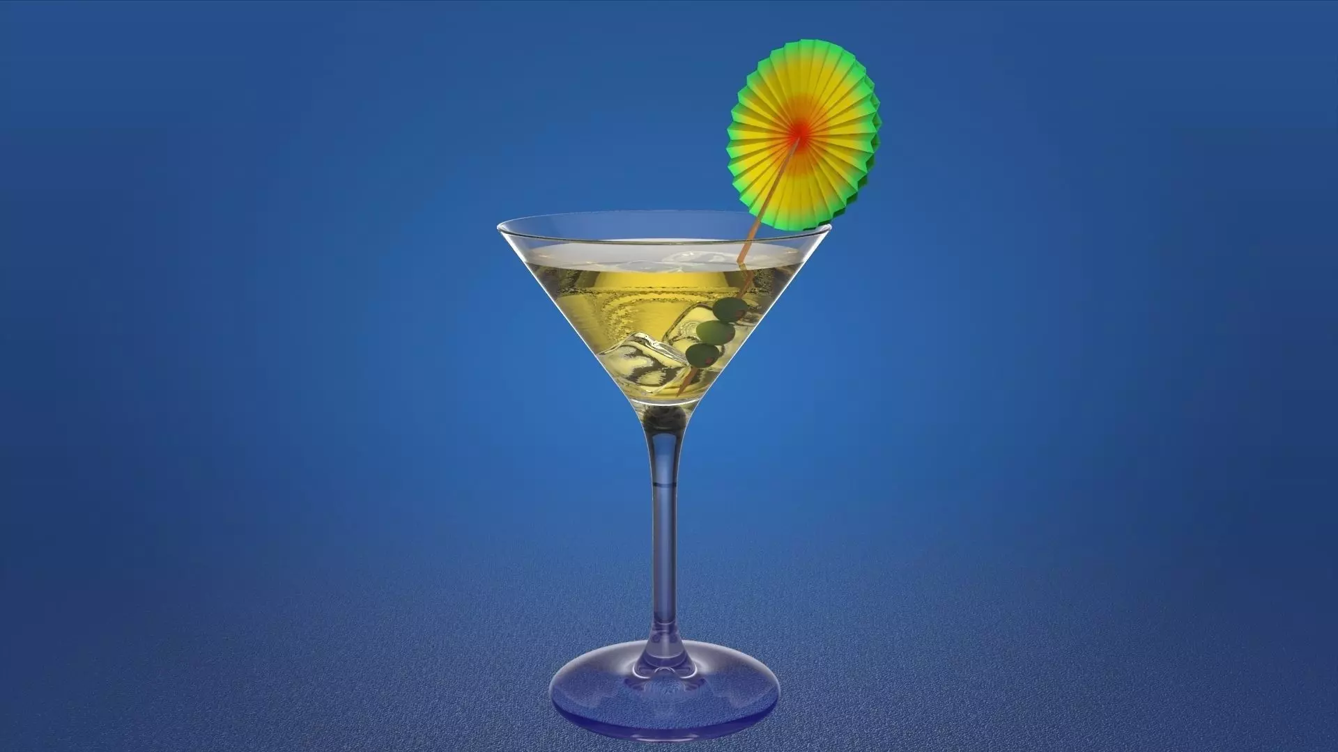 Martini glass Low-poly 3D model_0