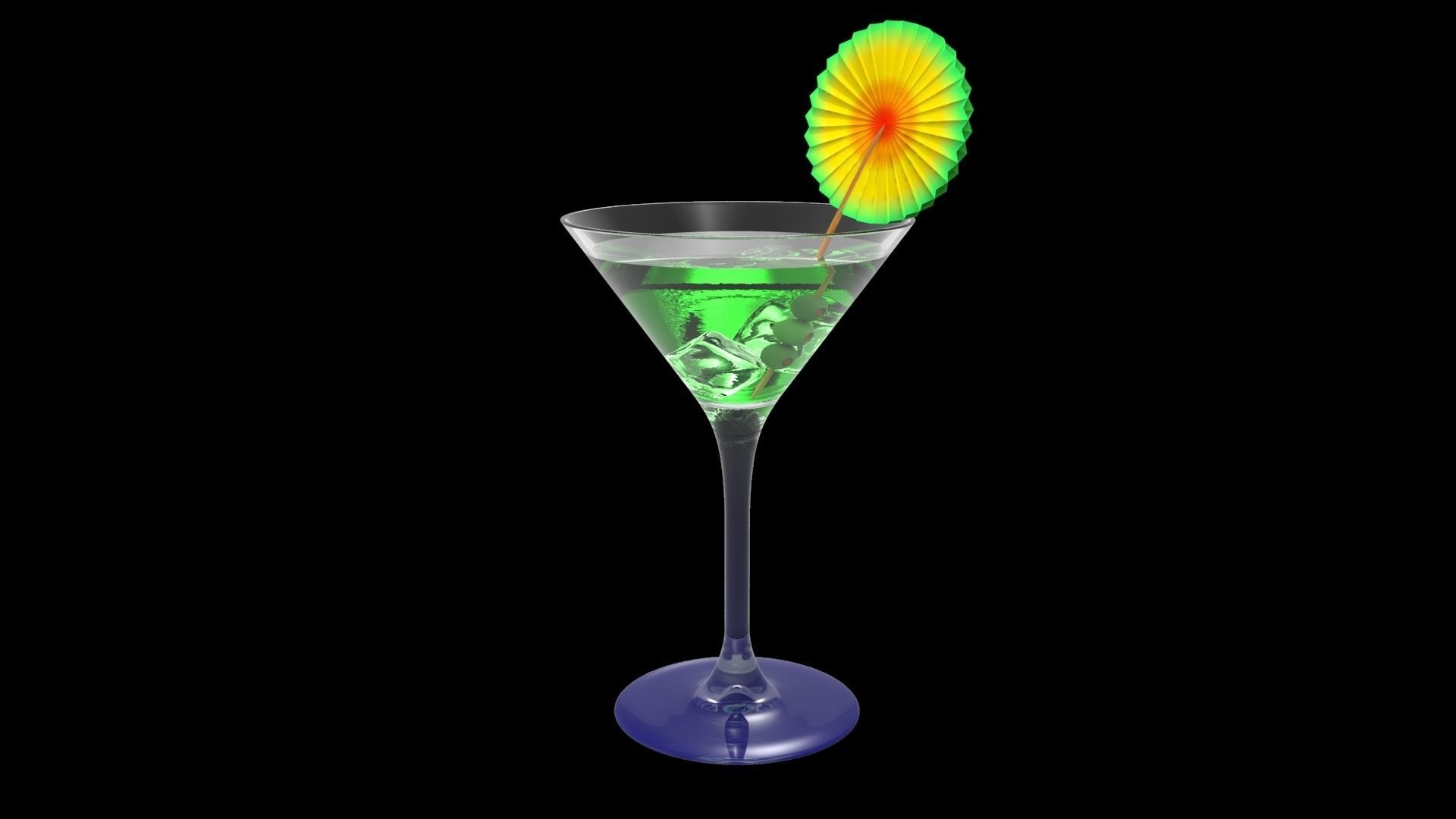 Martini glass Low-poly 3D model_1