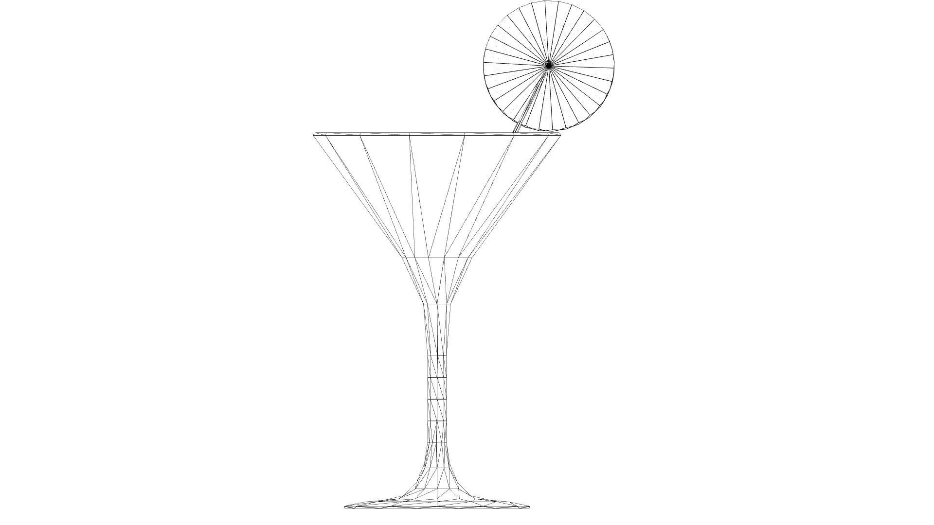 Martini glass Low-poly 3D model_2