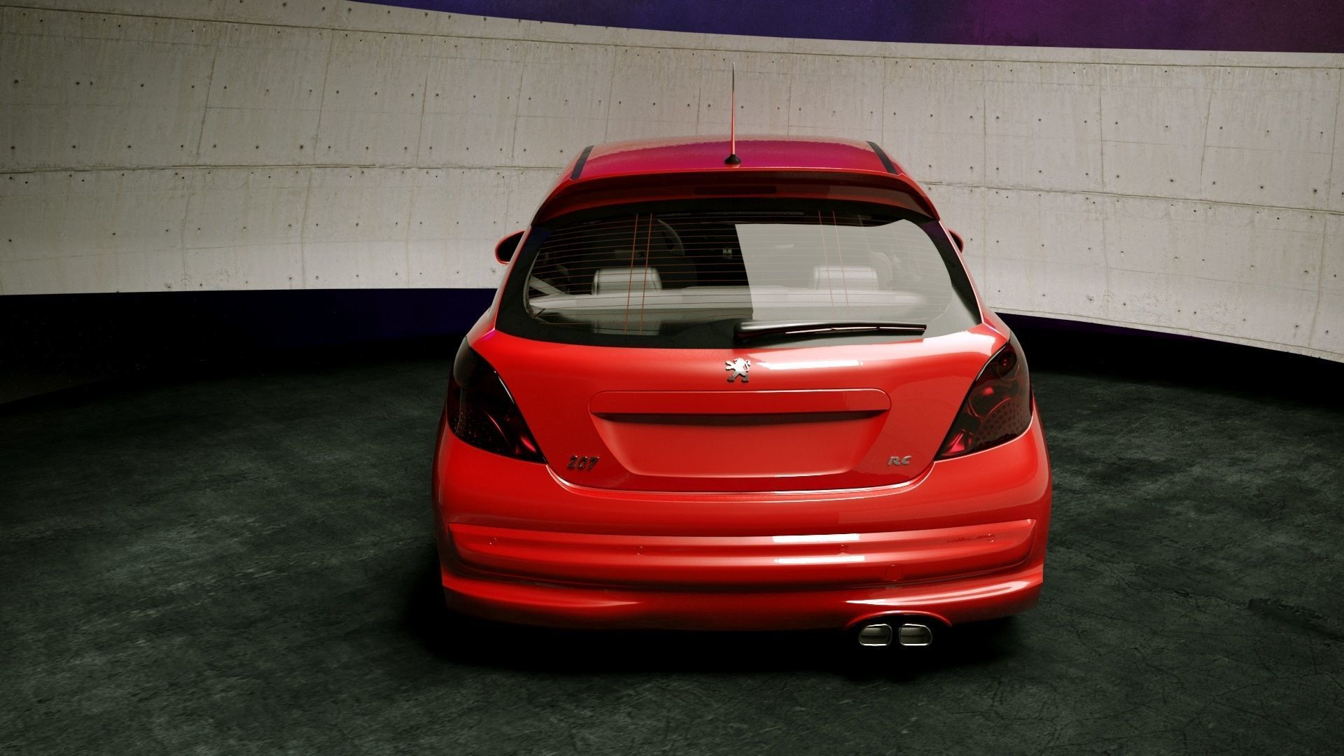 Peugeot 207 3door modified Low-poly 3D model_4