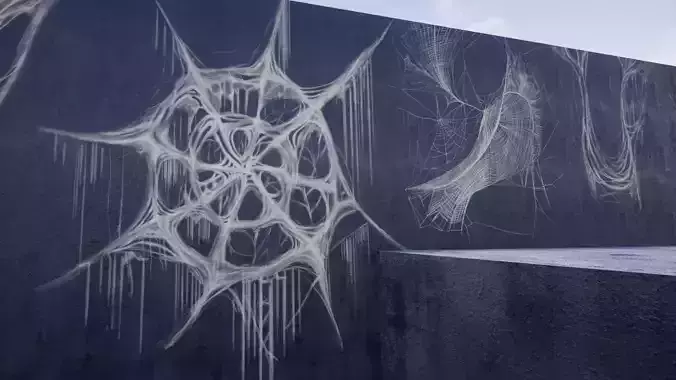 Spiderweb Collection spider web painted on wall