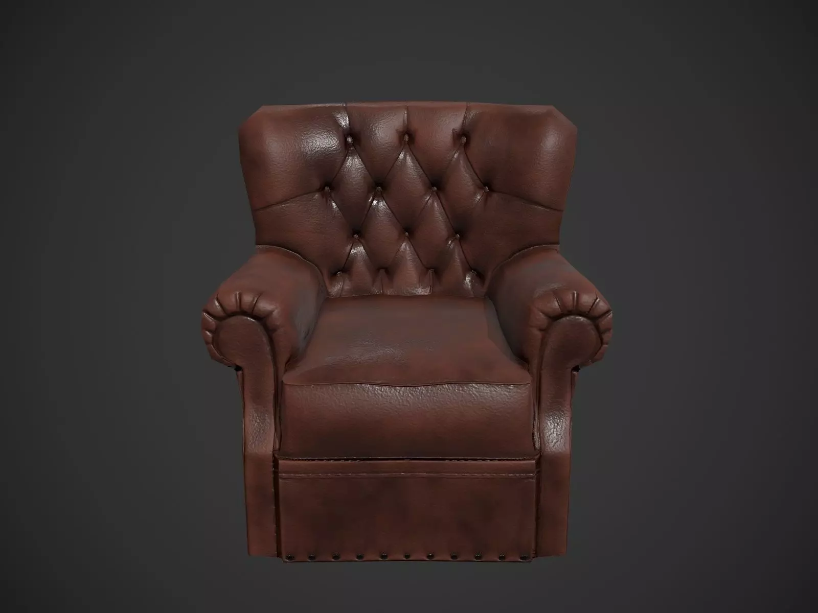 Armchair leather chair Free low-poly 3D model