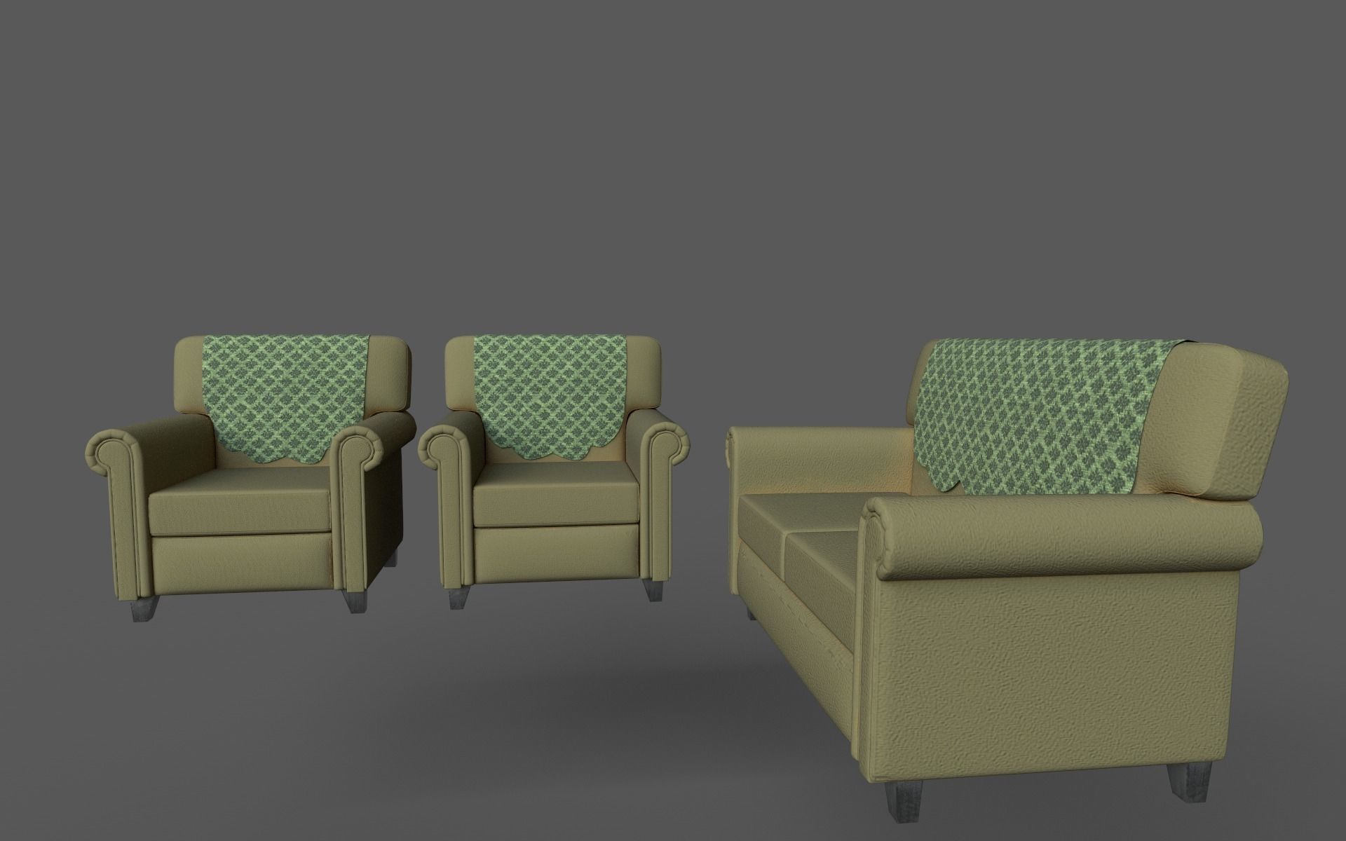 Sofa Set - PBR 3d model AR VR 3D model_4