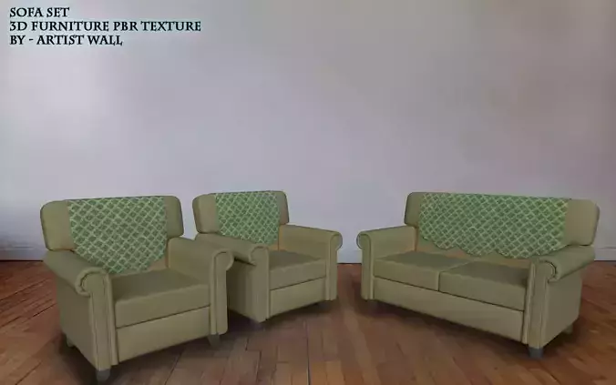 Sofa Set - PBR 3d model AR  VR  3D model