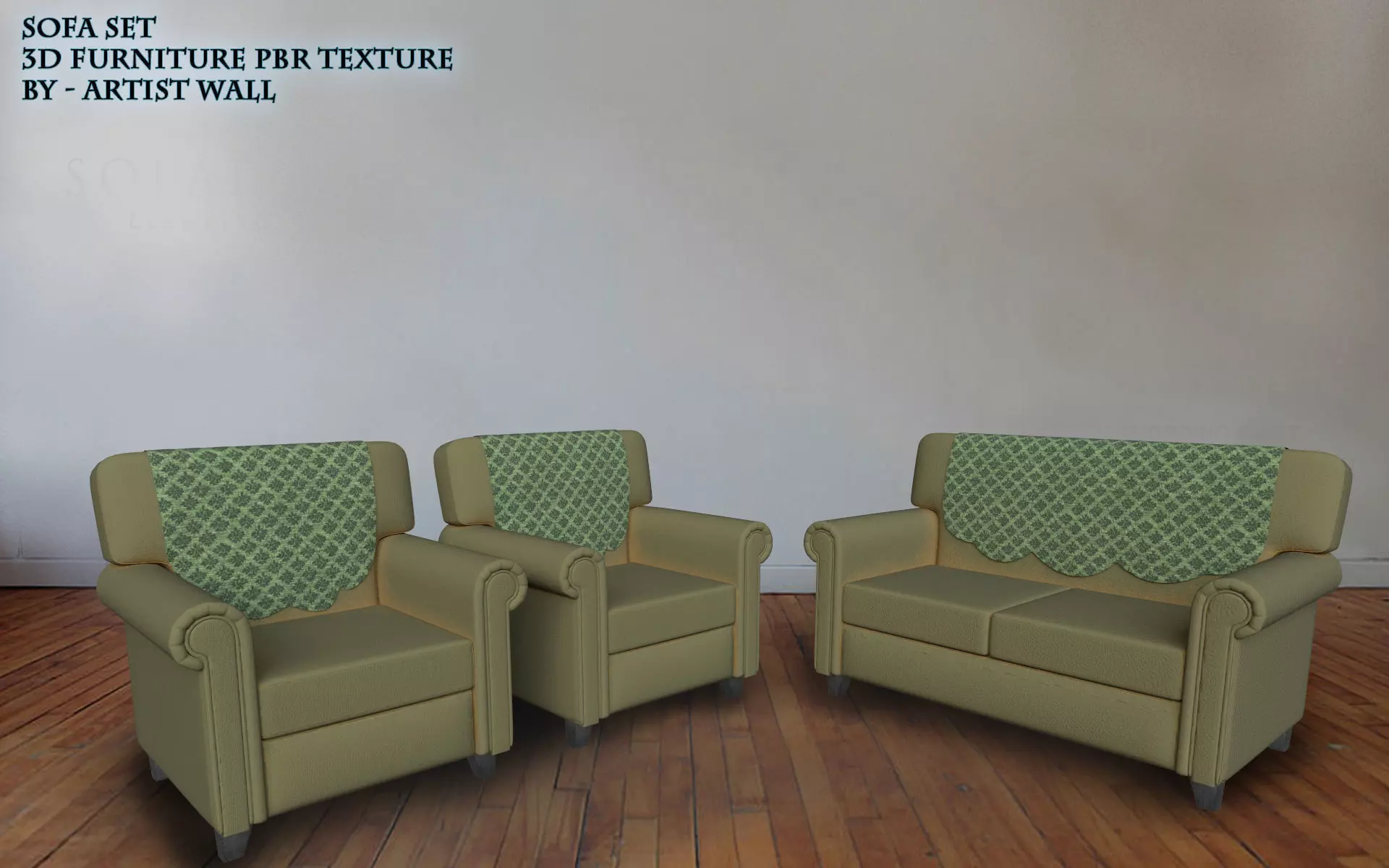 Sofa Set - PBR 3d model AR VR 3D model_0
