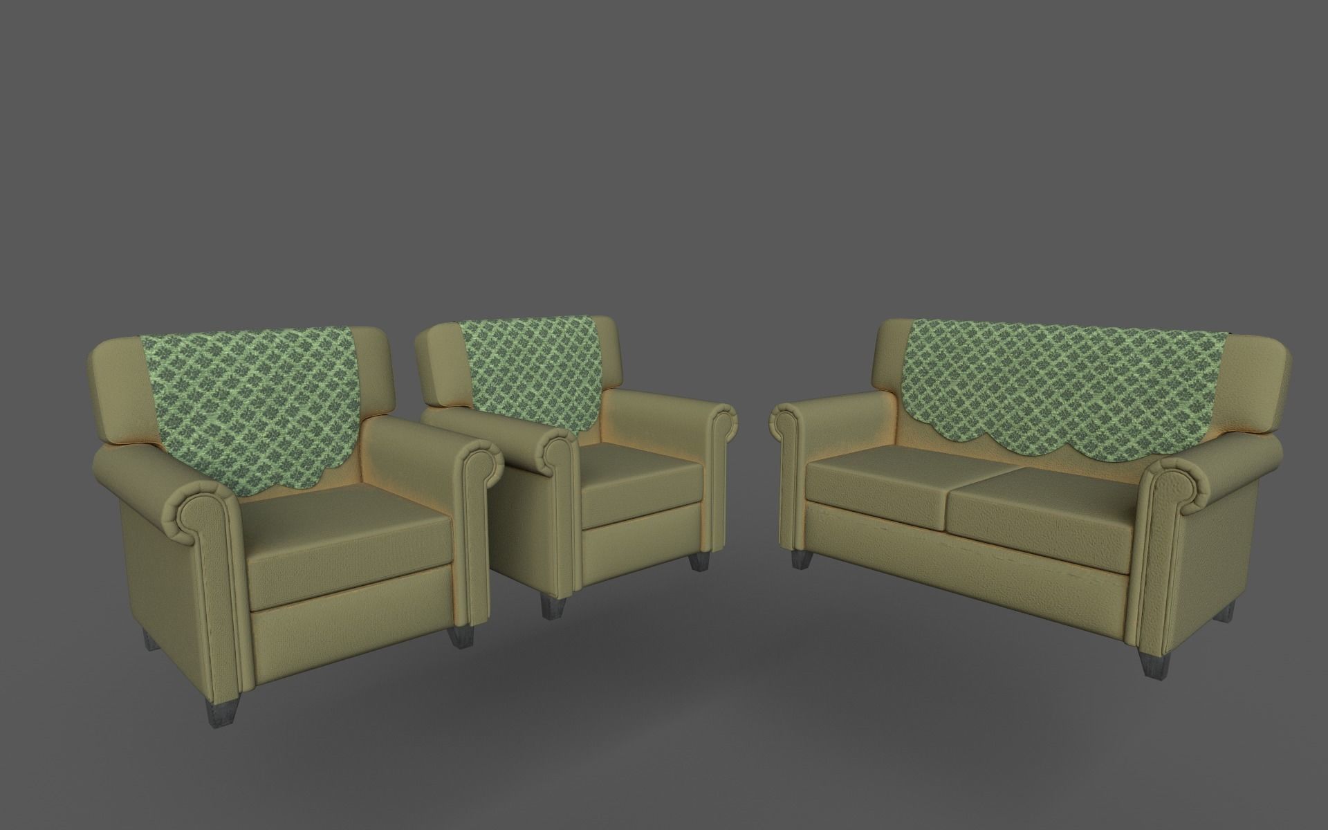 Sofa Set - PBR 3d model AR VR 3D model_5