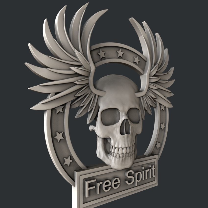 3d STL models for CNC skull free spirit 3D model_2