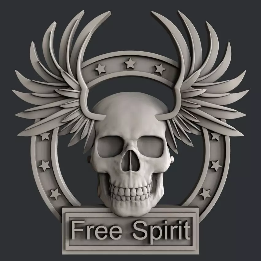 3d STL models for CNC skull free spirit 3D model_0
