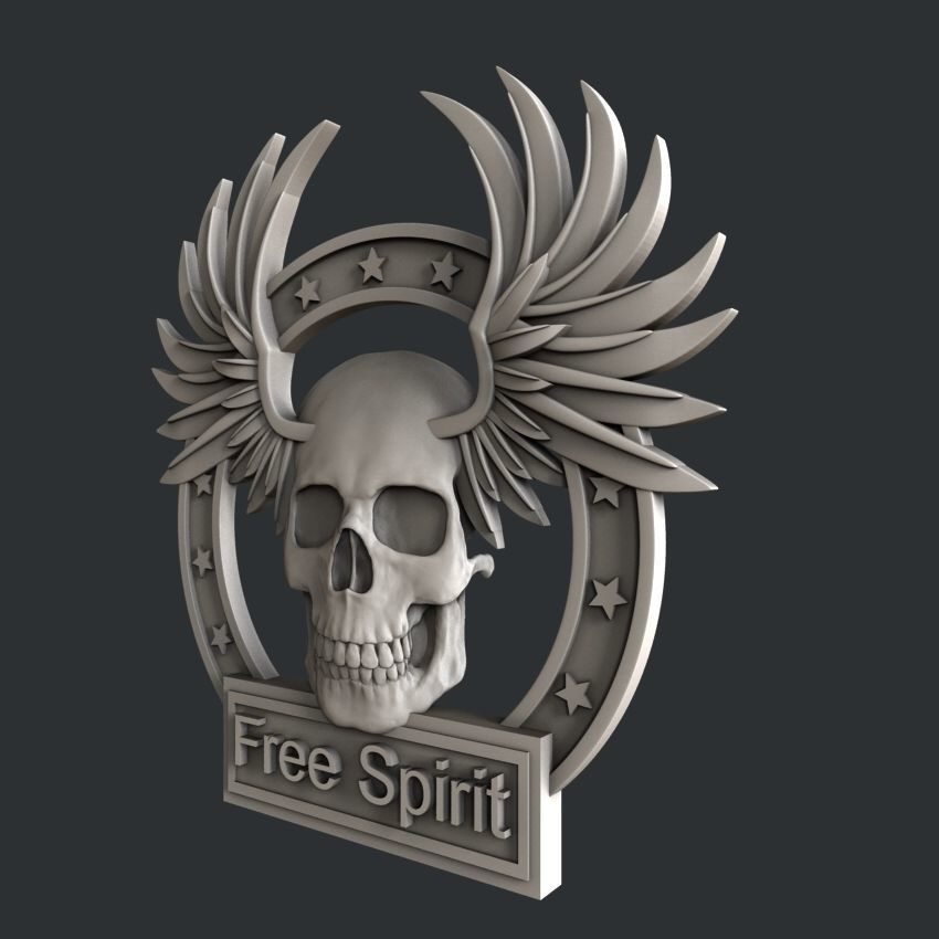 3d STL models for CNC skull free spirit 3D model_1
