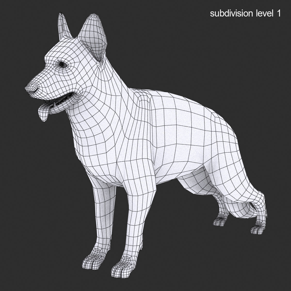 GSD DOG  Low-poly 3D model_7