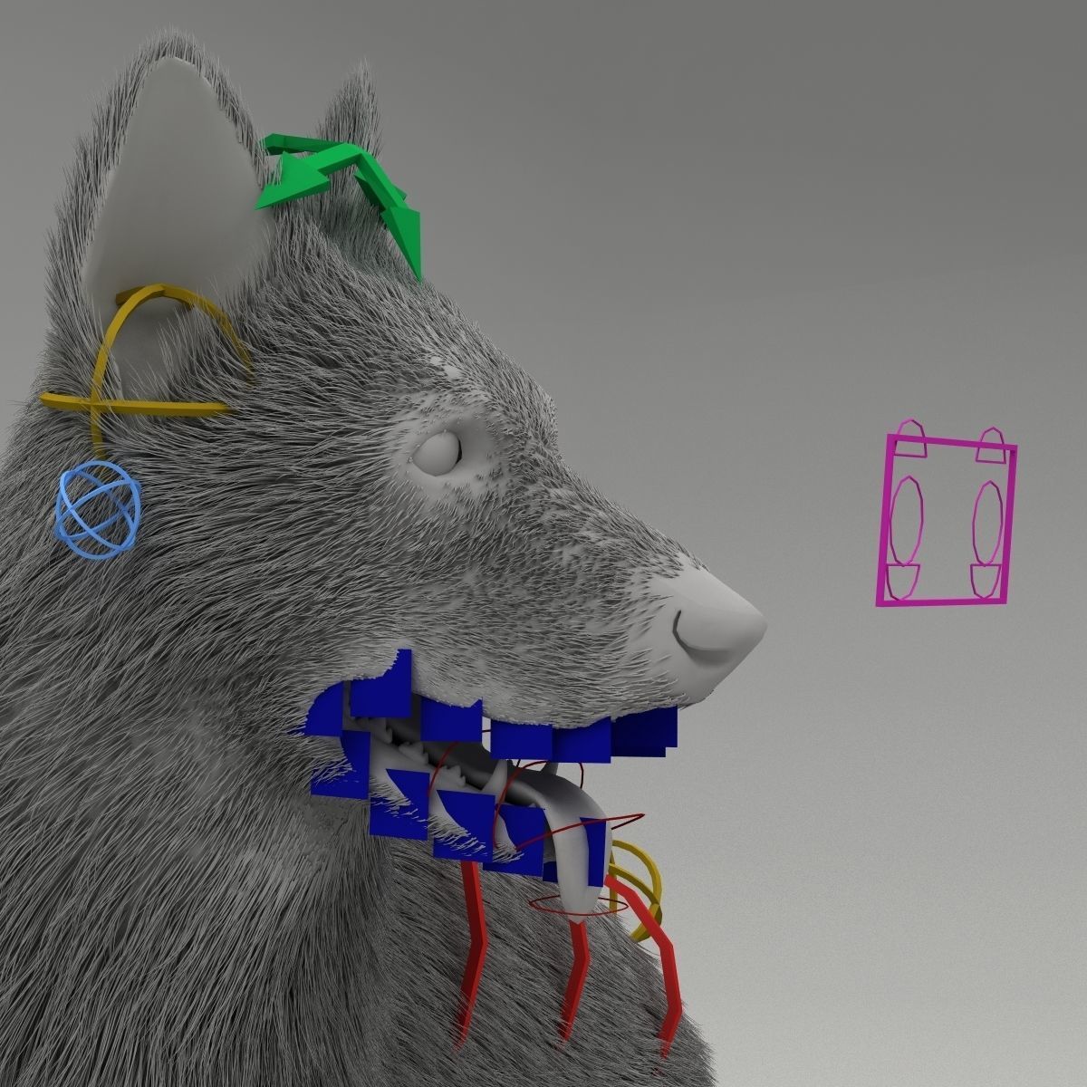Rigged Dog 3D model_3